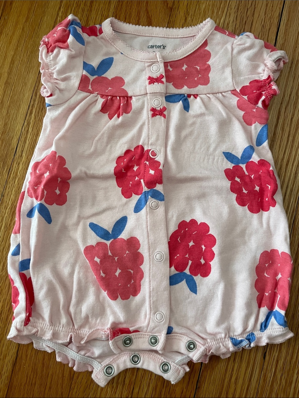 Carter's Pink Floral Snap-Front Baby Romper